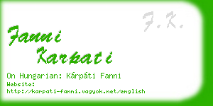 fanni karpati business card