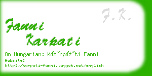 fanni karpati business card